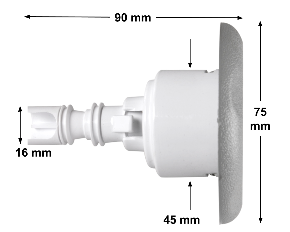 Buse Waterway Mini Storm Directional à clipser · Gris texturé · Ø 75 mm – Image 2