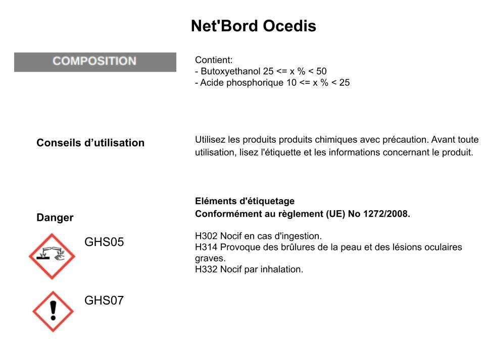 Nettoyant ligne d’eau spa Ocedis Net’Bord Liquide · Détartrant & Dissolvant 1 L – Image 2