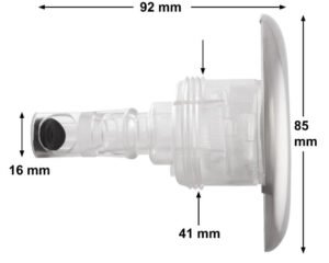 Buse de massage Rising Dragon 3" Twin Roto · Face Inox rotative · Filetage 41 mm