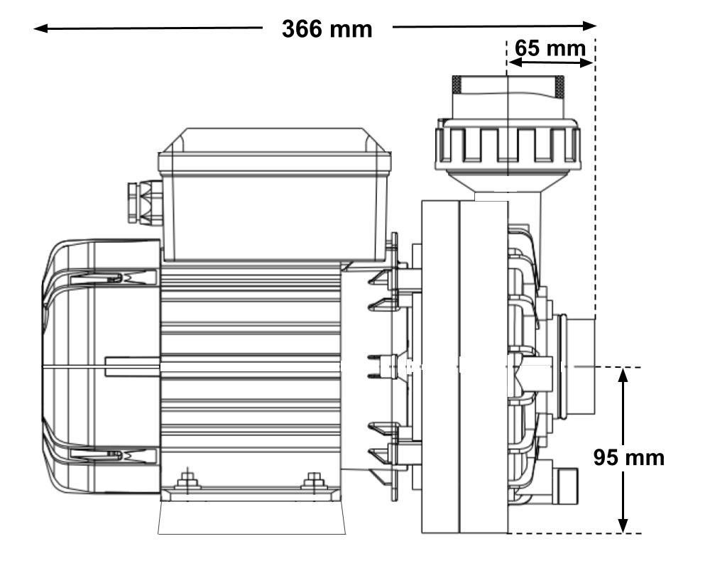 Pompe mono-vitesse SIREM PBL1C80K1B 1,35 kW · 26 m³/h pour massage spa & piscine – Image 3