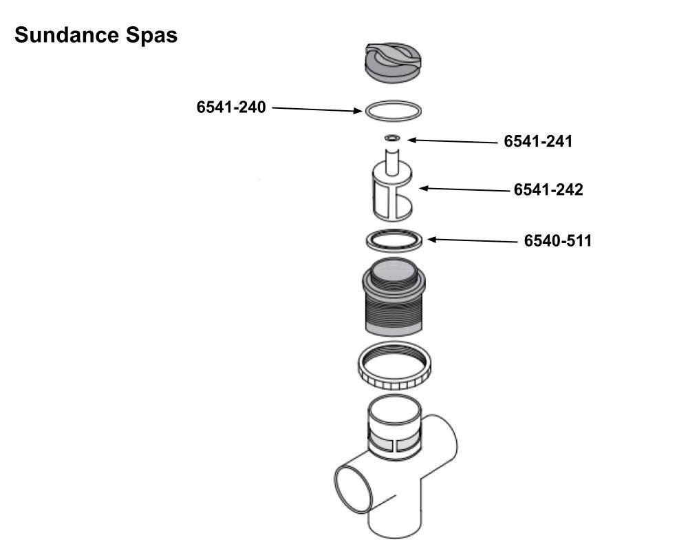 Intérieur de vanne de répartition Sundance Spas 600 · Modèle 6541-242 – Image 2