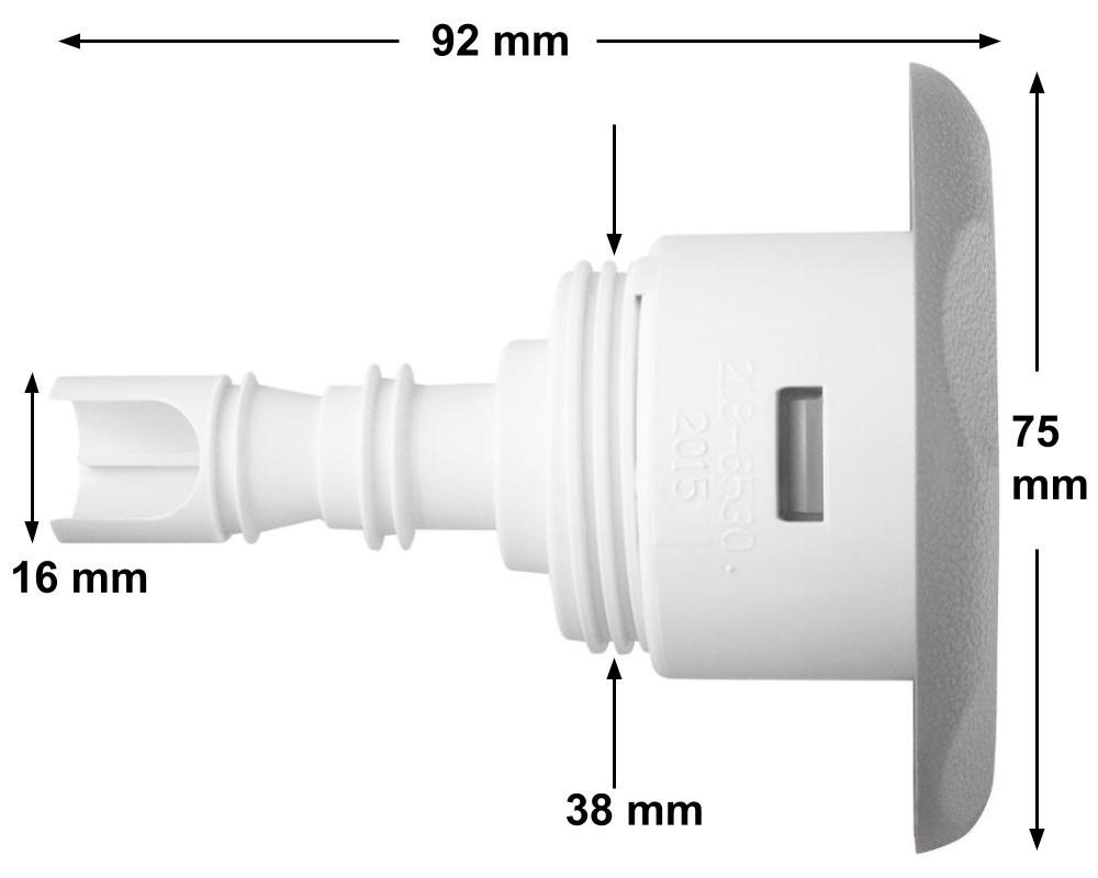 Buse Waterway Mini Storm Directional Swirl · Inox & Plastique Noir · À visser – Image 2