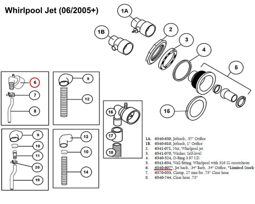 Douille Sundance Spas Whirlpool Jet / Intelli-Jet · Ø 68 mm · Raccords 3/4'' Eau & 3/8'' Air – Image 2